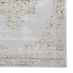 Gold Timeless Metallic Traditional Rug - Howth