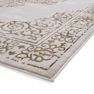 Gold Timeless Metallic Traditional Rug - Howth