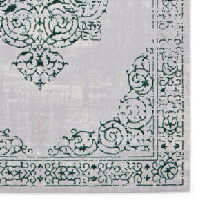 Green Timeless Metallic Traditional Rug - Howth