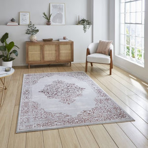 Rose Timeless Metallic Vintage Rug - Howth