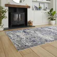 Load image into Gallery viewer, Blue Metallic Marble Rug - Howth