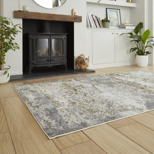 Gold Metallic Marble Rug - Howth