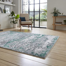 Load image into Gallery viewer, Sage Green Metallic Marble Rug - Howth
