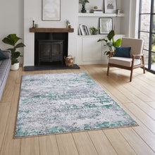 Load image into Gallery viewer, Sage Green Metallic Marble Rug - Howth