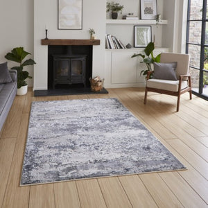 Grey Metallic Marble Rug - Howth