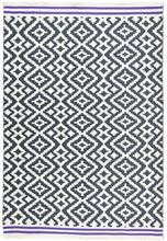 Load image into Gallery viewer, Grey and Purple Washable Indoor Outdoor Rug - Aztec
