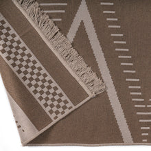 Load image into Gallery viewer, Natural Tribal Fringed Cotton Flatweave Rug - Azteca