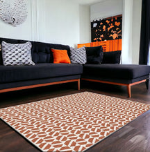 Load image into Gallery viewer, Orange Washable Colourfast Indoor Outdoor Rug - Capri