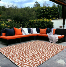 Load image into Gallery viewer, Orange Washable Colourfast Indoor Outdoor Rug - Capri