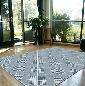 Blue Geometric Reversible Indoor Outdoor Rug - Capri