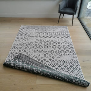 Green Distressed Moroccan Reversible Indoor Outdoor Rug - Capri