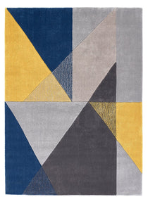 Blue and Yellow Stunning Geometric Rug - Trio