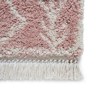 Rose Pink Moroccan Trellis Shaggy Rug -  Boho