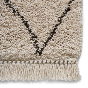 Beige Non Shed Scandi Shaggy Rug -  Boho