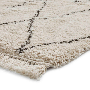 Beige Non Shed Scandi Shaggy Rug -  Boho