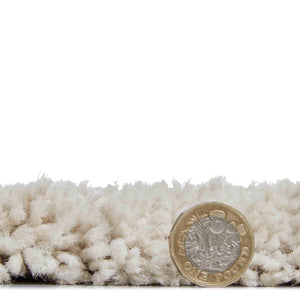 Beige Non Shed Scandi Shaggy Rug -  Boho