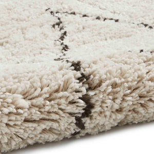 Beige Non Shed Scandi Shaggy Rug -  Boho