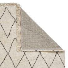 Load image into Gallery viewer, Cream and Grey Designer Shaggy Rug -  Boho