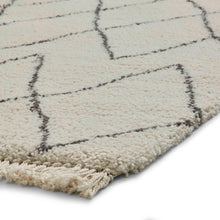 Load image into Gallery viewer, Cream and Grey Designer Shaggy Rug -  Boho