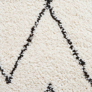 Luxurious White and Black Designer Shaggy Rug -  Boho