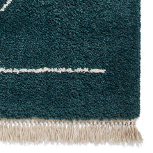 Load image into Gallery viewer, Dark Green Art Deco Designer Shaggy Rug -  Boho