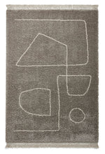 Load image into Gallery viewer, Grey Art Deco Designer Shaggy Rug -  Boho