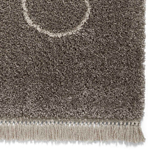 Grey Art Deco Designer Shaggy Rug -  Boho
