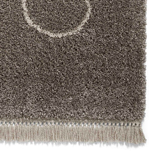 Grey Art Deco Designer Shaggy Rug -  Boho