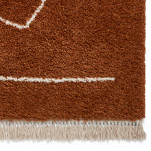 Load image into Gallery viewer, Modern Rust Art Deco Shaggy Rug -  Boho