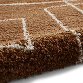 Modern Rust Art Deco Shaggy Rug -  Boho