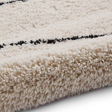 Load image into Gallery viewer, White and Black Art Deco Shaggy Rug -  Boho