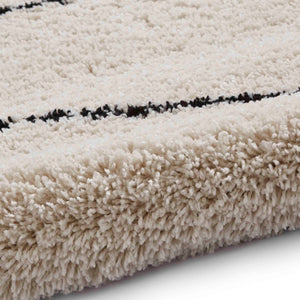 White and Black Art Deco Shaggy Rug -  Boho