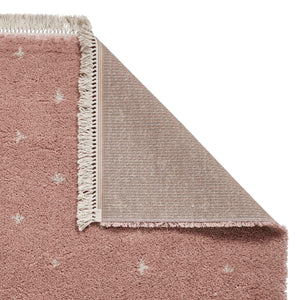 Rose Soft Speckled Shaggy Bedroom Rug -  Boho