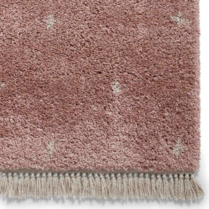 Rose Soft Speckled Shaggy Bedroom Rug -  Boho