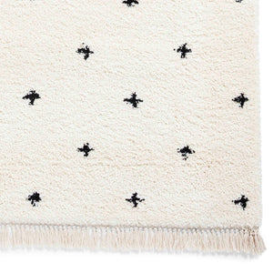 White Speckled Shaggy Bedroom Rug -  Boho