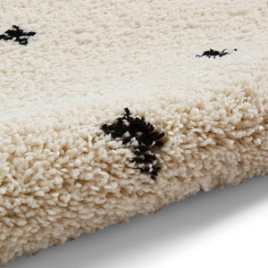 White Speckled Shaggy Bedroom Rug -  Boho