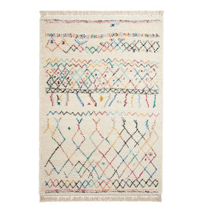 Multicoloured Tribal Designer Shaggy Rug -  Boho