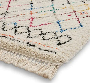 Multicoloured Tribal Designer Shaggy Rug -  Boho