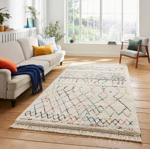 Multicoloured Tribal Designer Shaggy Rug -  Boho