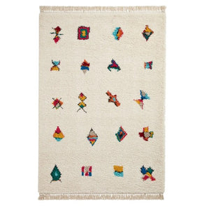 Multicoloured Aztec Designer Shaggy Rug -  Boho