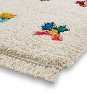 Multicoloured Aztec Designer Shaggy Rug -  Boho