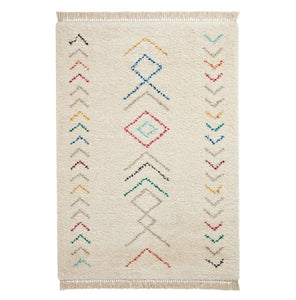 Stunning Multicoloured Aztec Shaggy Rug -  Boho