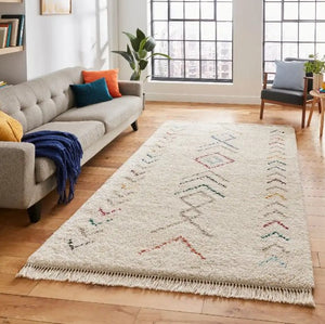 Stunning Multicoloured Aztec Shaggy Rug -  Boho