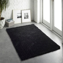 Load image into Gallery viewer, Sumptuous Black 45mm Deep Shaggy Rug - Chicago