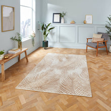 Load image into Gallery viewer, Beige and Bronze Ribbed Art Deco Area Rug - Creation