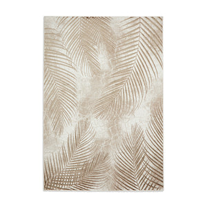 Beige and Bronze Ribbed Art Deco Area Rug - Creation