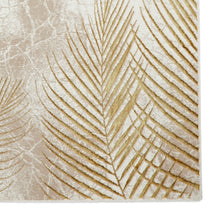 Load image into Gallery viewer, Beige and Gold Ribbed Leaf Area Rug - Creation