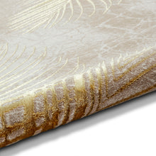 Load image into Gallery viewer, Beige and Gold Ribbed Leaf Area Rug - Creation