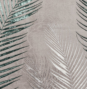 Grey and Green Ribbed Leaf Area Rug - Creation