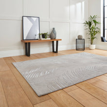 Load image into Gallery viewer, Grey and Silver Ribbed Leaf Area Rug - Creation